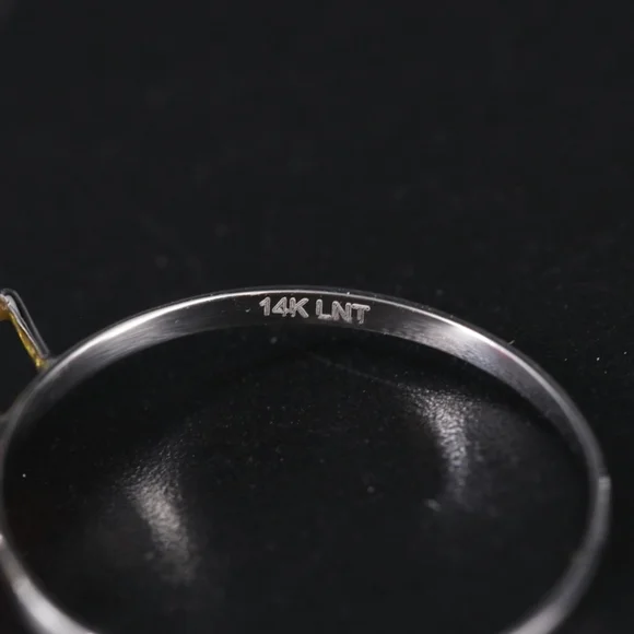 14K Gold Rubellite Tourmaline & Yellow Diamond Ring - Artisan Minimalist - Picture 4 of 4